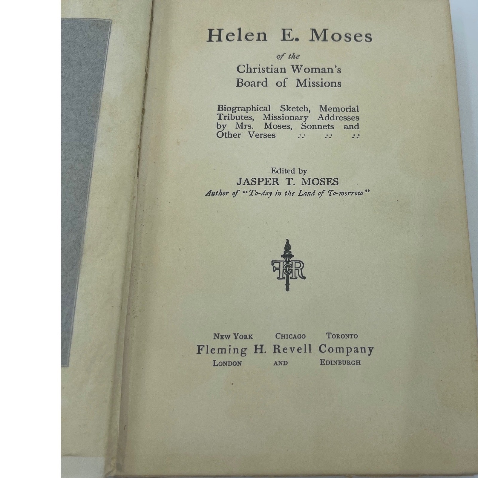 Antique Religious Christian Woman’s Board of Missions Book 1909 Helen Moses