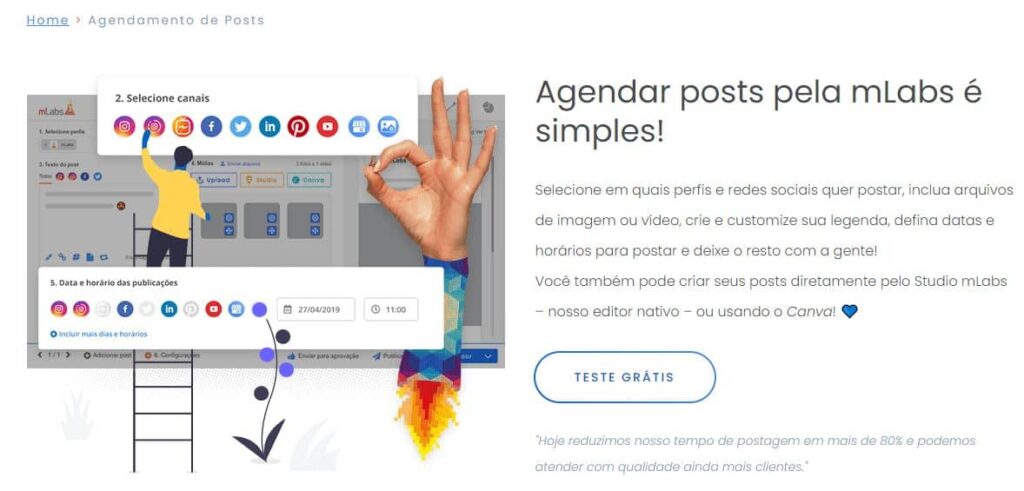 O calendário do Mlabs O calendário do Mlabs. Fonte: Mlabs