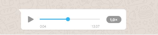 Aceleração de áudio no WhatsApp