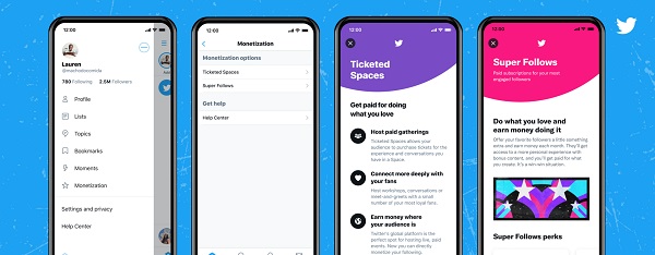 Twitter divulga o Ticketed Spaces e Super Follows