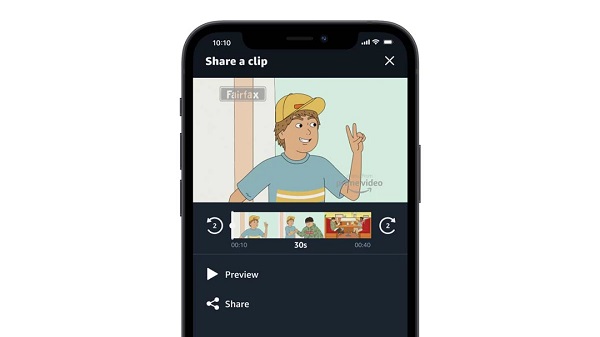 Compartilhar clip na Amazon