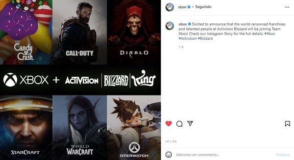 Microsoft compra a Activision Blizzard por valor astronômico